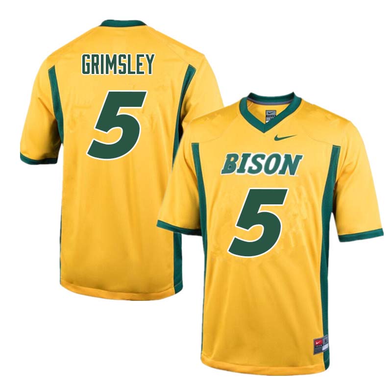 Men #5 Robbie Grimsley North Dakota State Bison College Football Jerseys Sale-Yellow